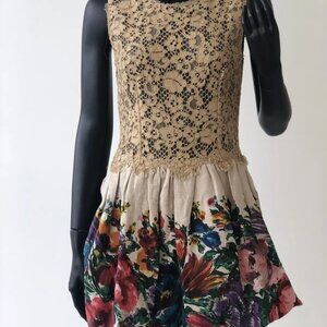Dolce & Gabbana Lace Floral Print Dress SZ 42